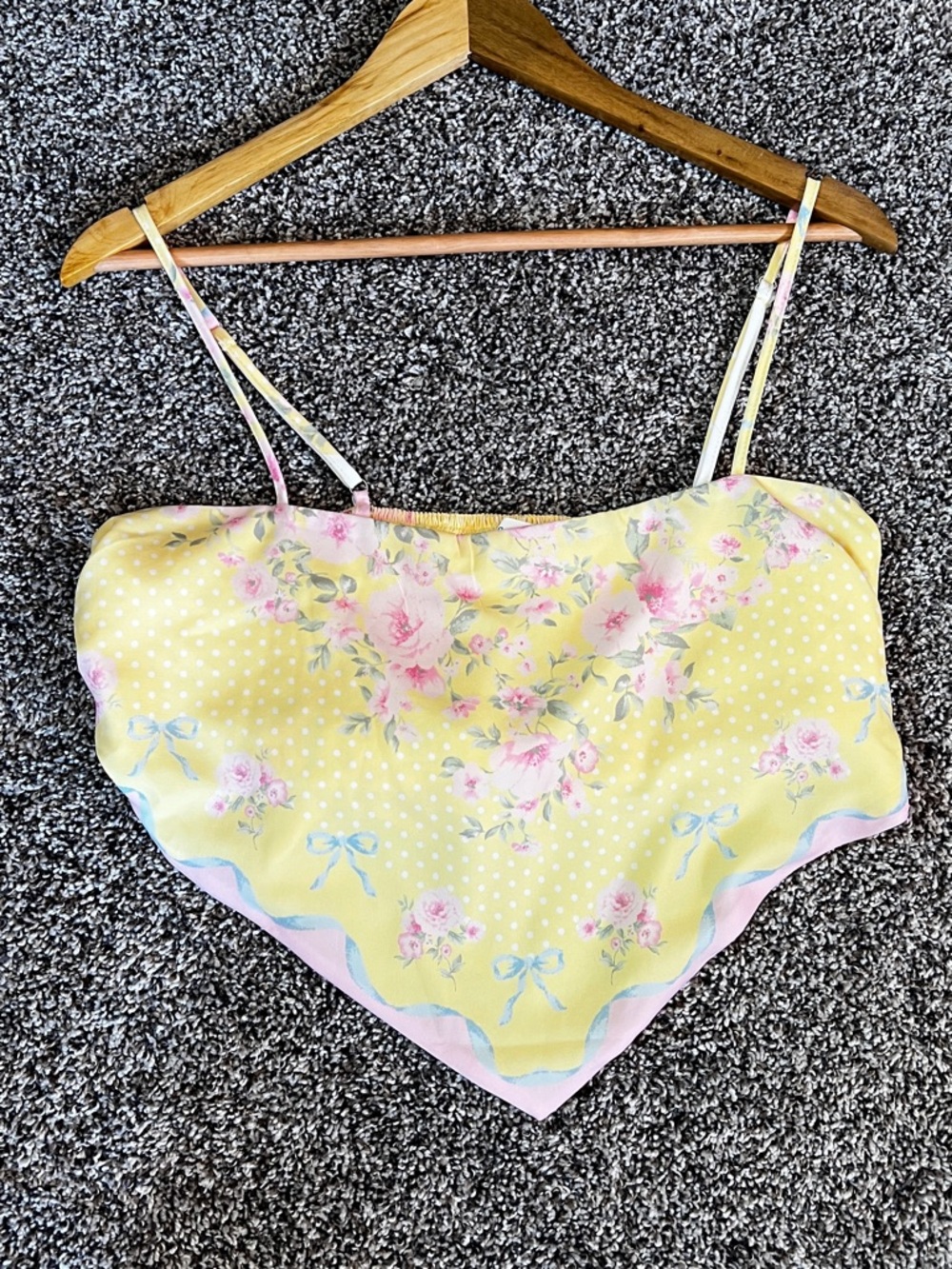 Altar'd State Yellow Floral Bandana Crop Top